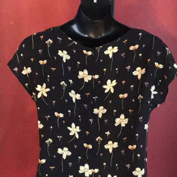 LIZ CLAIBORNE FLORAL SILK TOP SIZE 12P - Picture 2 of 3